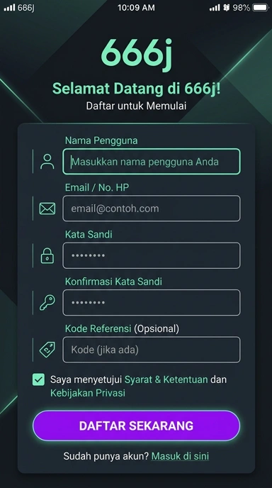 Daftar dan Buat Akun Baru 666j dengan Mudah