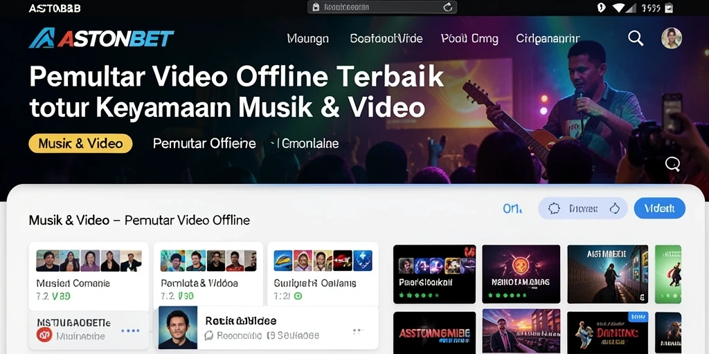 Tampilan antarmuka pengguna ASTONBET saat memutar video offline