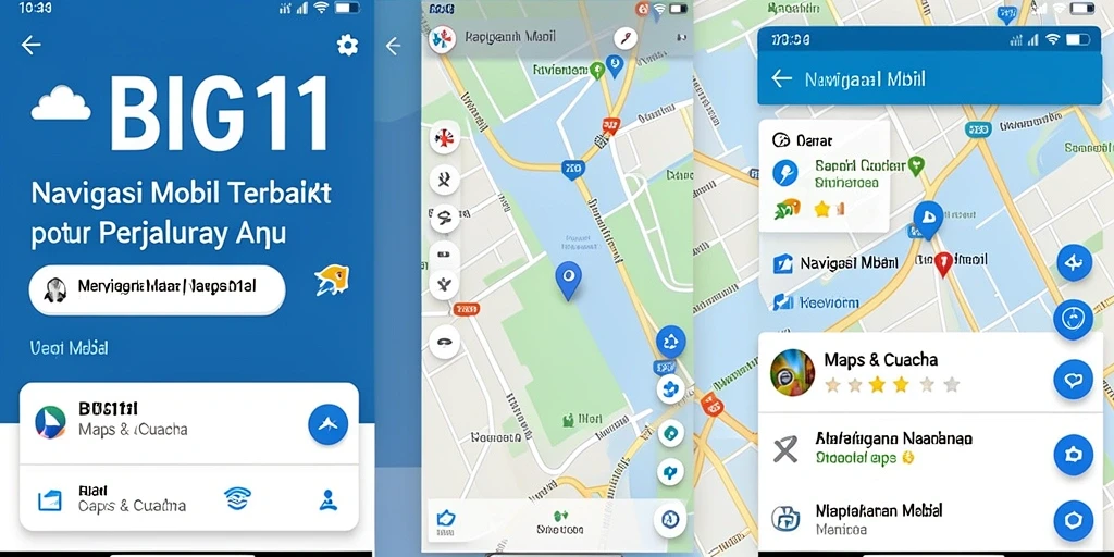 Tampilan antarmuka aplikasi BIG11 yang intuitif untuk navigasi mobil.