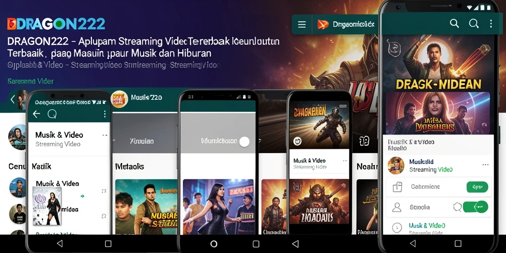 Antarmuka aplikasi DRAGON222 dengan opsi Streaming Video yang menarik.