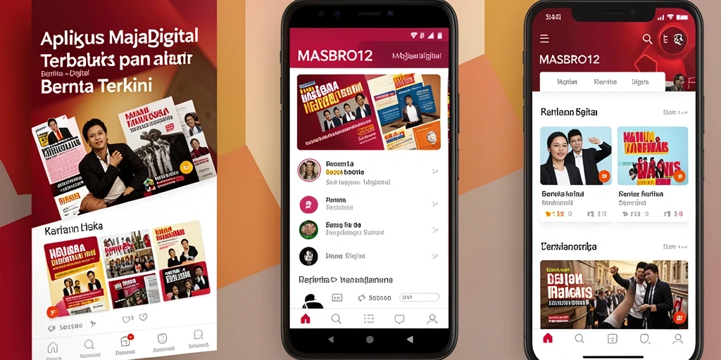 Tampilan antarmuka utama aplikasi Majalah Digital MASBRO12 yang user-friendly.
