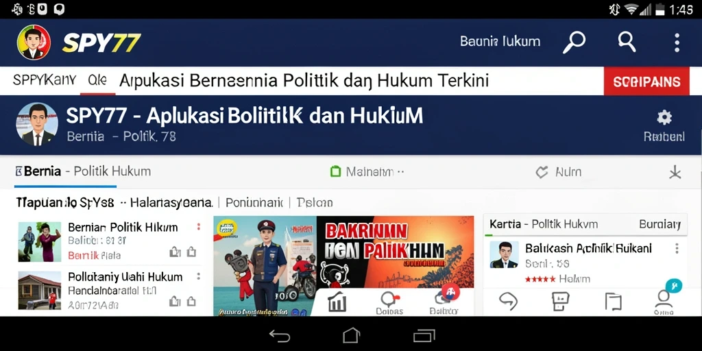 Tampilan antarmuka aplikasi SPY77 yang sederhana dan informatif.