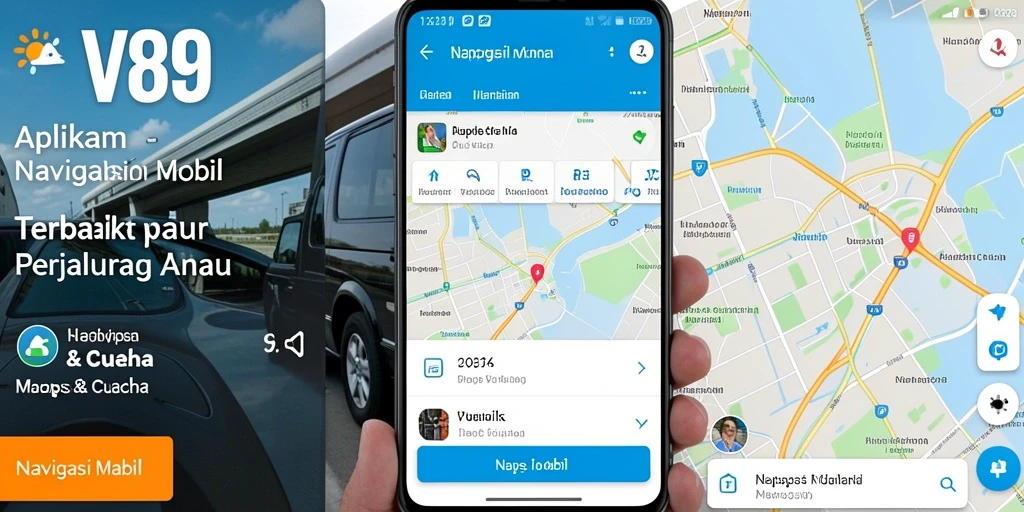 Tampilan antarmuka V89 dengan fitur Navigasi Mobil yang mudah digunakan.